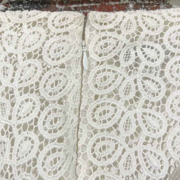 Vintage Pendleton Skirt Ivory Lace Straight Pencil Back Slit Lined Size 12p - Picture 5 of 9